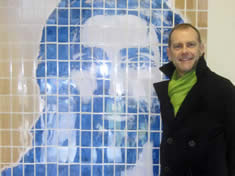 BBC's Jeff Brown unveils the Eon-Arts art installation by Ian Potts