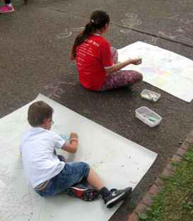 chalk in at Thompson Park Cultural Spring Event.